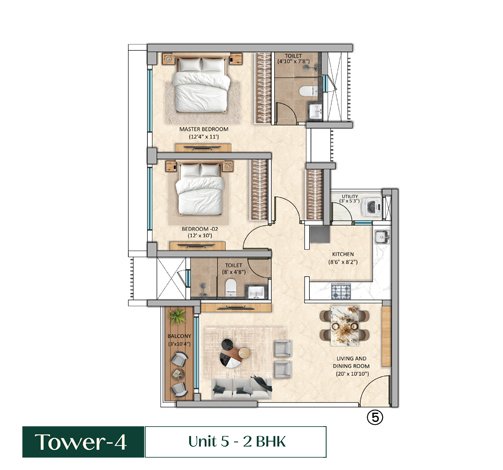 Tower - 4 Unit 5 - 2 BHK